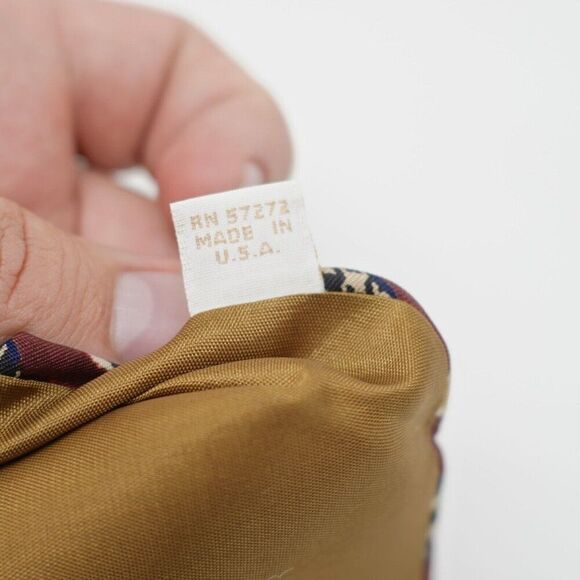 Perry Ellis Handmade Red Yellow Patchwork‎ Plaid Wide Print Silk Tie - Picture 6 of 8